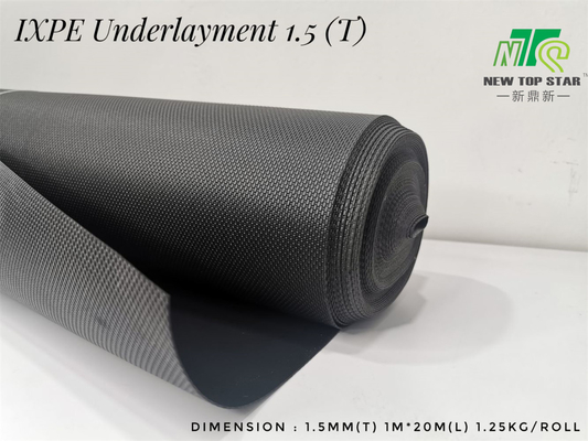 Black Floating Floor Acoustic Underlay Waffle Pattern Vinyl Flooring Underlayment Waterproof