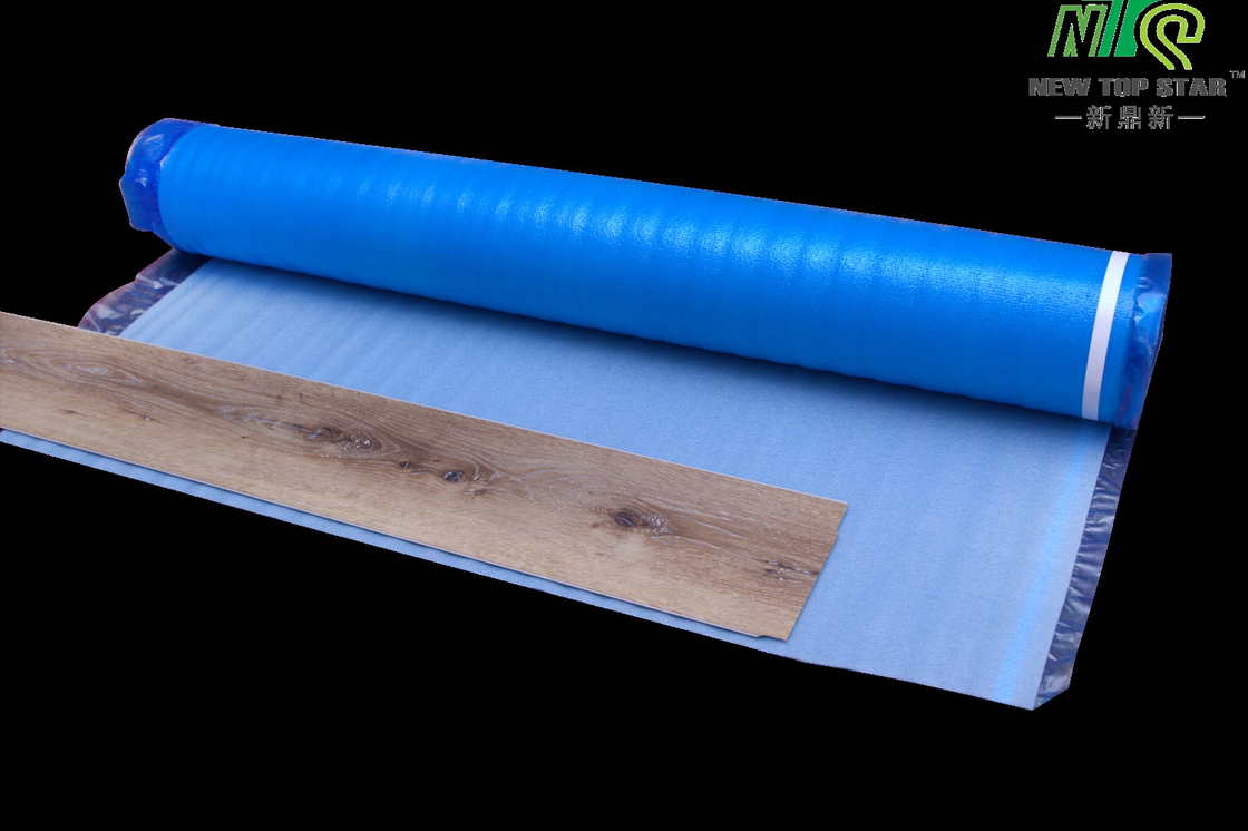 Vapor 3 In 1 Floor Underlayment , Laminate Flooring Blue Foam Underlayment With Overlap