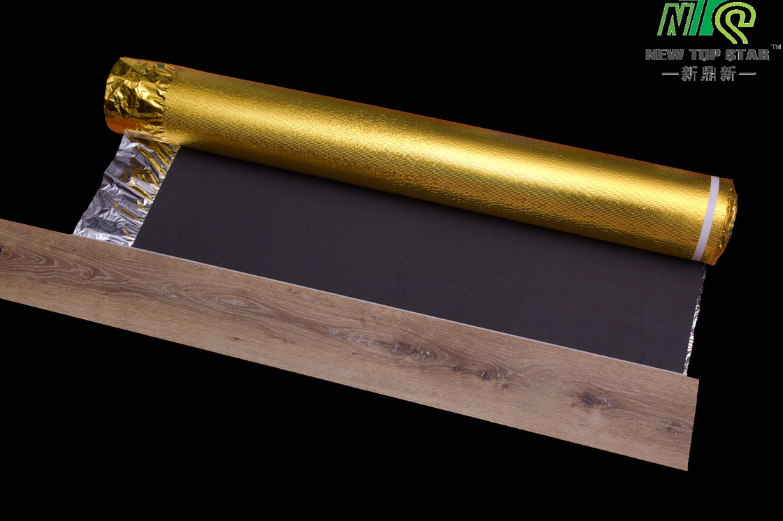 EVA Acoustic Laminate Flooring Underlayment 110kg/M3 Golden Foil 3mm ISO