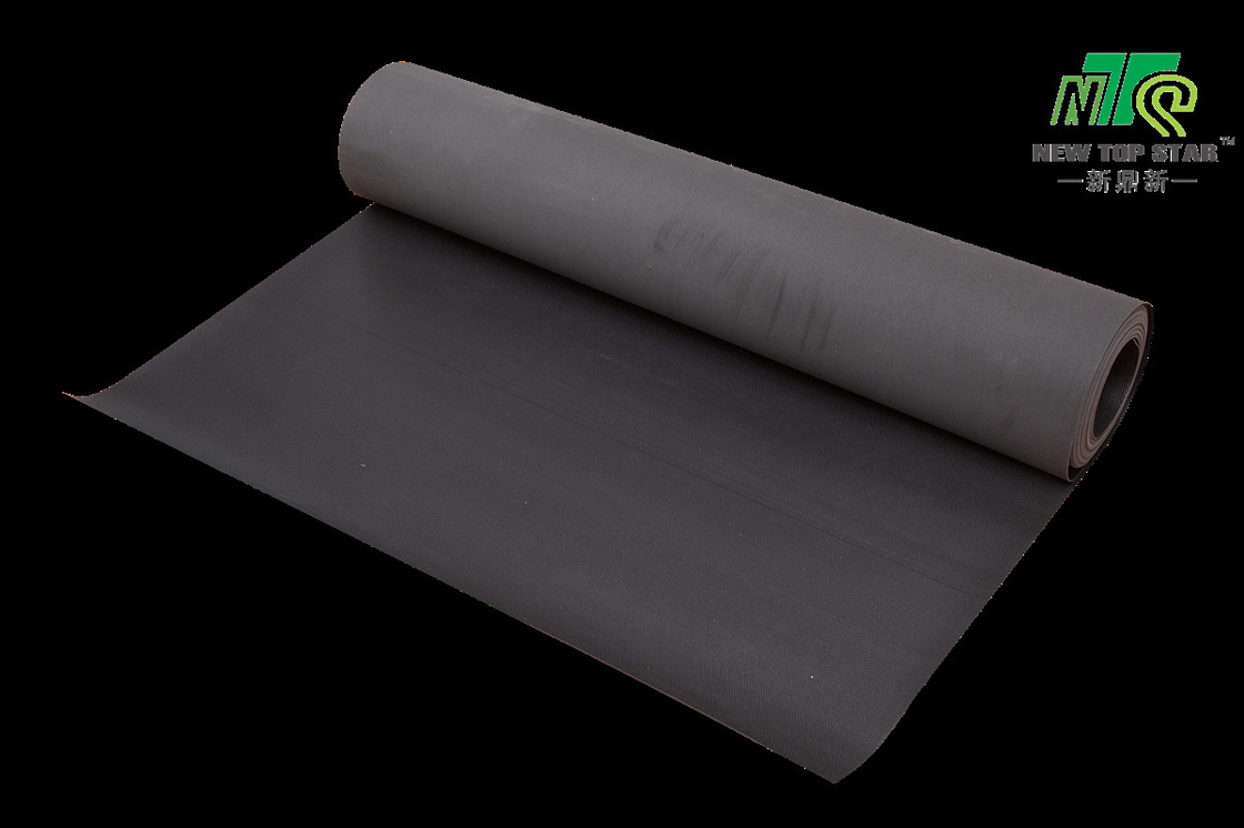 Black 9mm High Density Underlay Vinyl Roll Flooring Underlay 1.5mm 140 Kg/Cbm