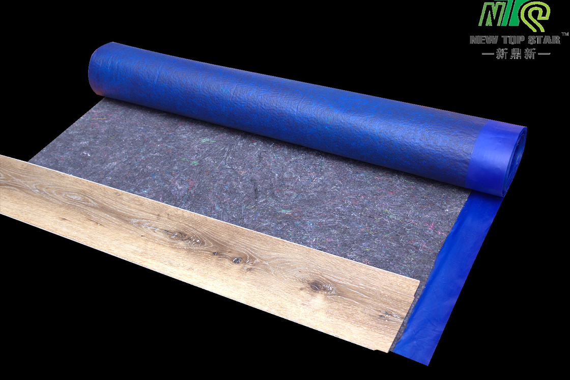 Blue Laminate Flooring Underlayment Recycled Fibers Felt Cushion Underlayment For Engineered Wood