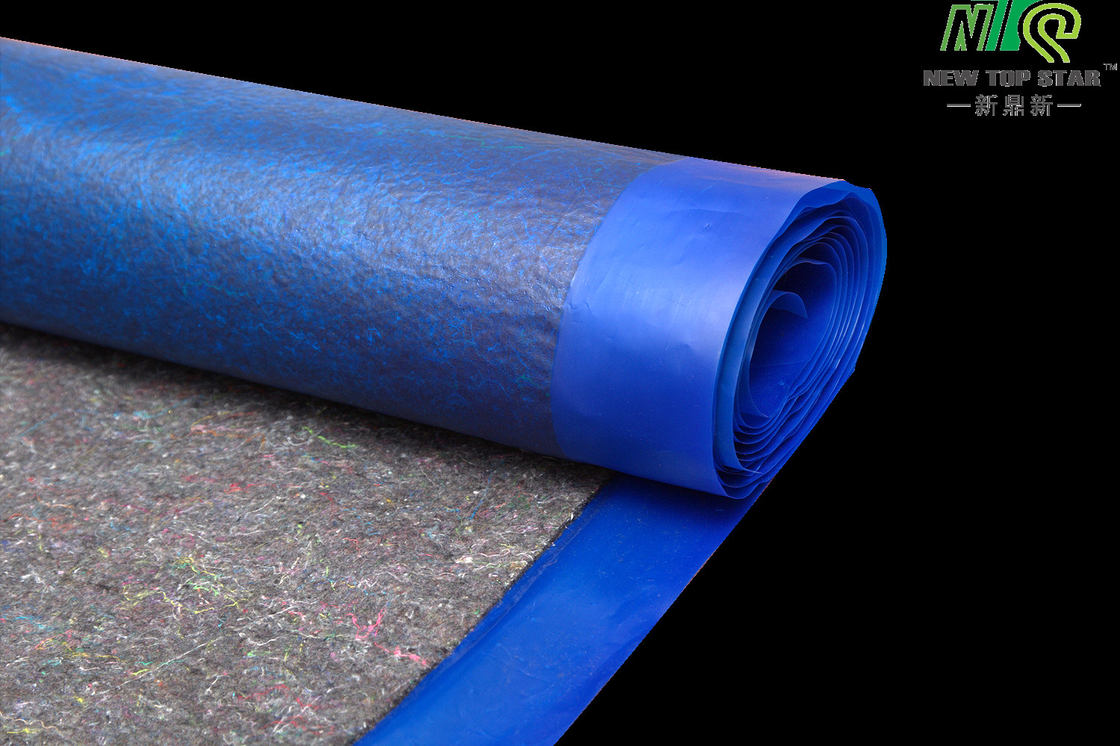 Blue Laminate Flooring Underlayment Recycled Fibers Felt Cushion Underlayment For Engineered Wood