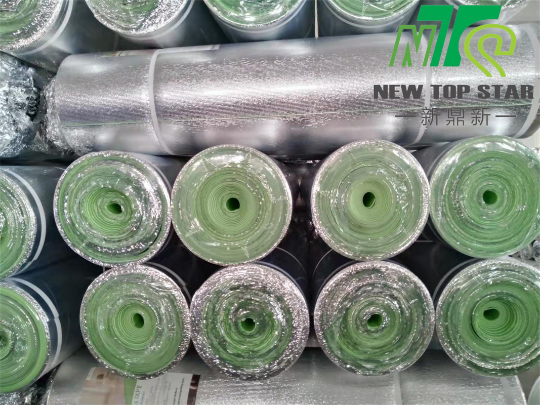 Silver Film IXPE Foam Roll 33kg/M3 , Sound Absorbing Underlayment