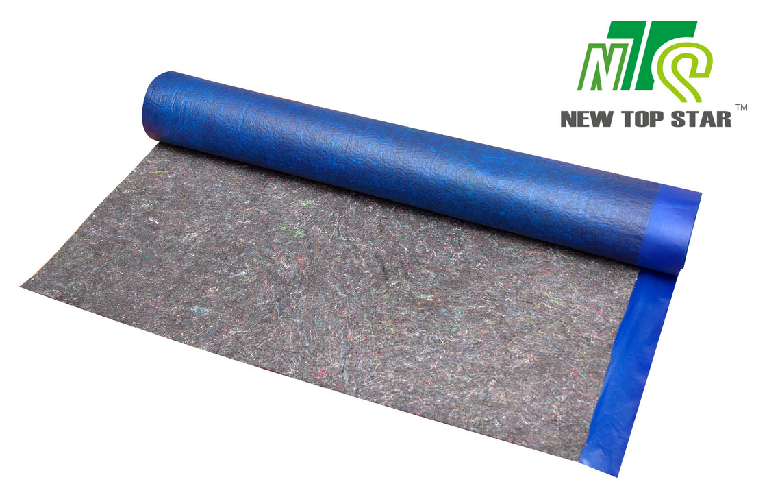 Blue Laminate Flooring Underlayment Recycled Fibers Felt Cushion Underlayment For Engineered Wood