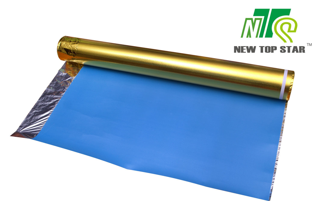 3mm Waterproof IXPE Foam Underlayment , 33kg/m3 Sound Proof Underlay With Golden Film